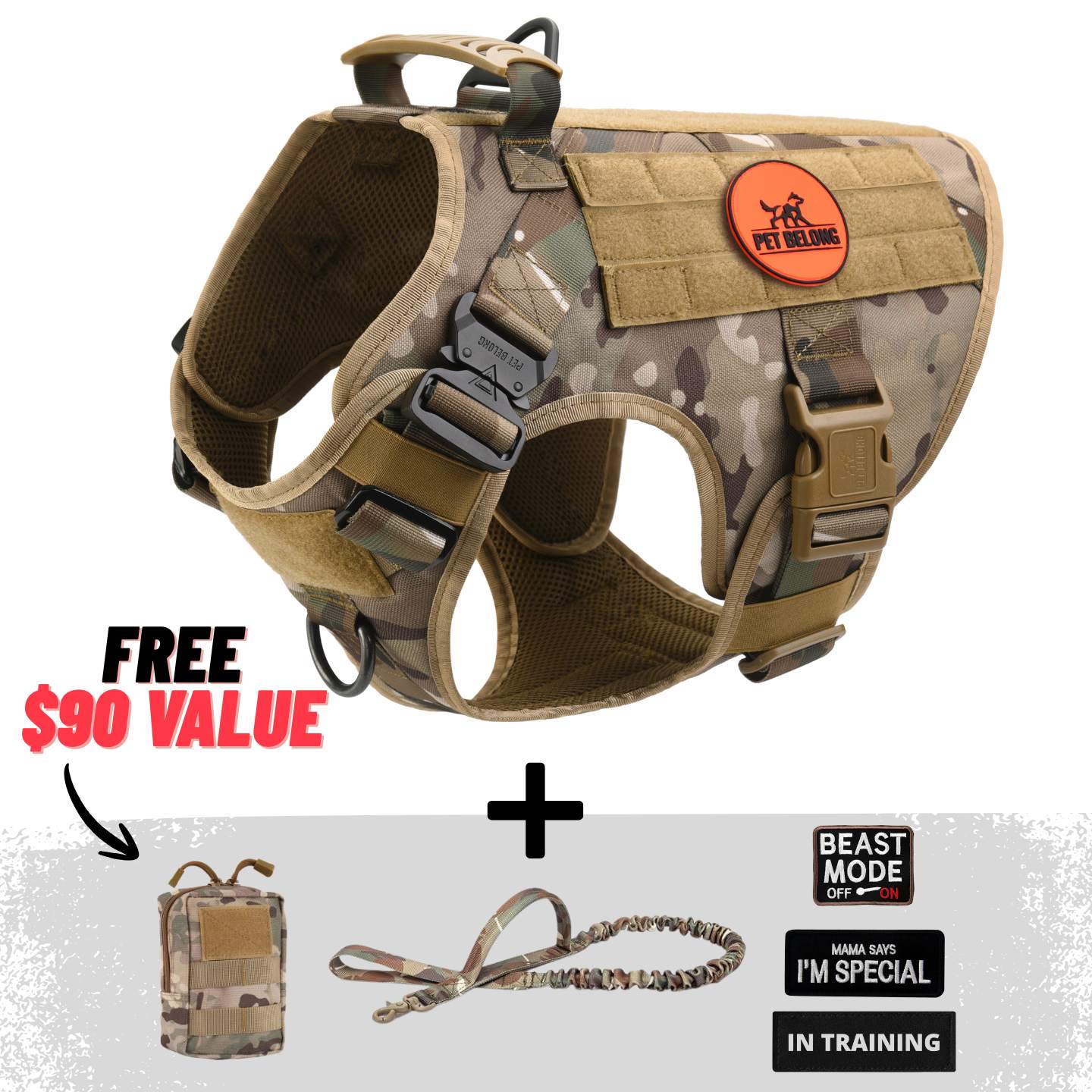 Tactical No Pull Dog Harness (FATHER'S DAY OFFER)