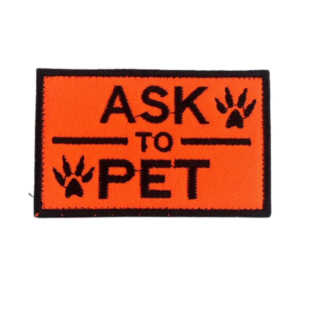 Service Dog Ask To Pet Velcro Patch